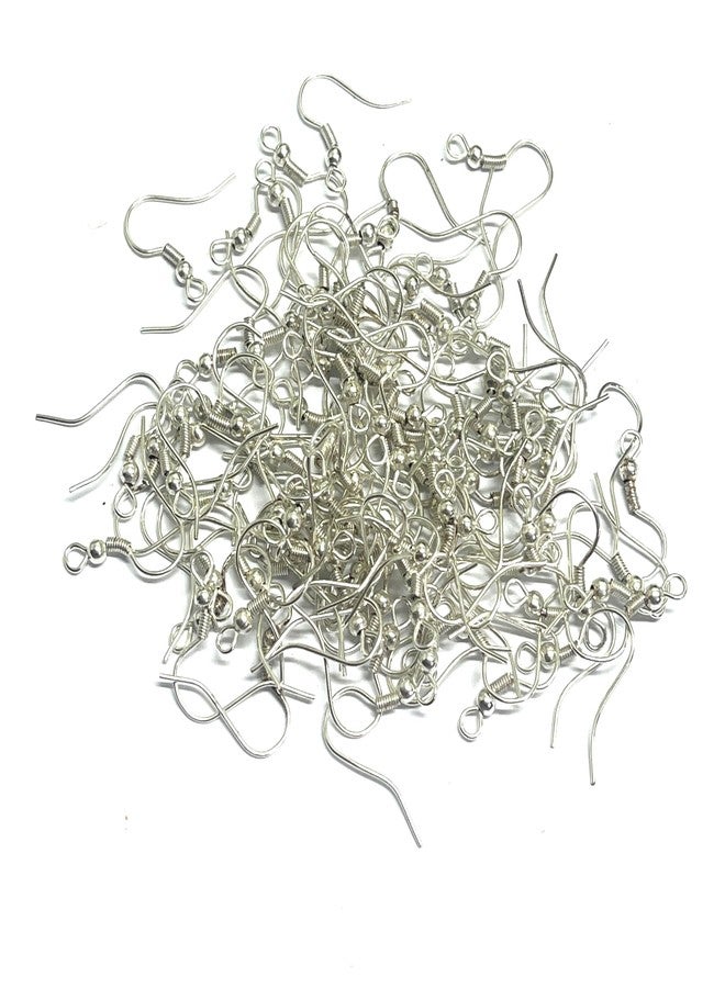 Excellentcrafts 100Pcs Earring Hooks for Jewelry Making � Fish Hook Ear Wires in Gold, Silver, Bronze, Rose Gold, Black � DIY Earring Making Kit for Women, Crafters & Beginners � 50 Pairs (Shiny Silver) - Image 1